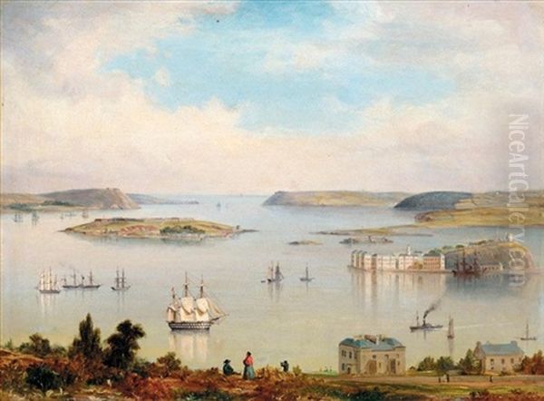 A View Of Cork Harbour Oil Painting by George Atkinson