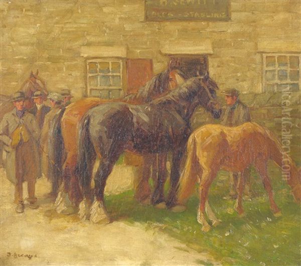 The Horsemarket Oil Painting by John Atkinson