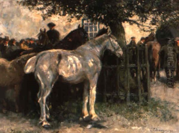 A Horse Fair Oil Painting by John Atkinson