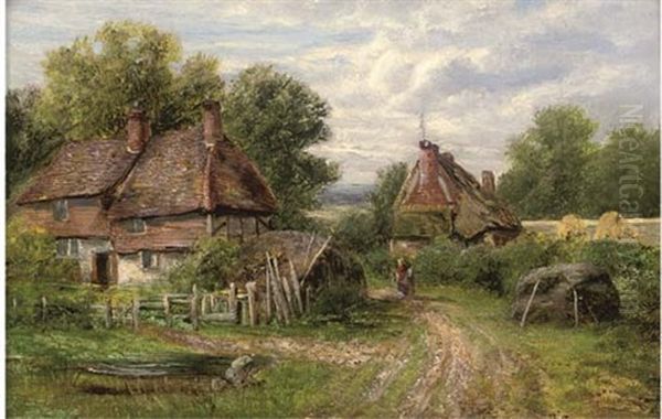 Essex Farmsteads Oil Painting by John Gunson Atkinson