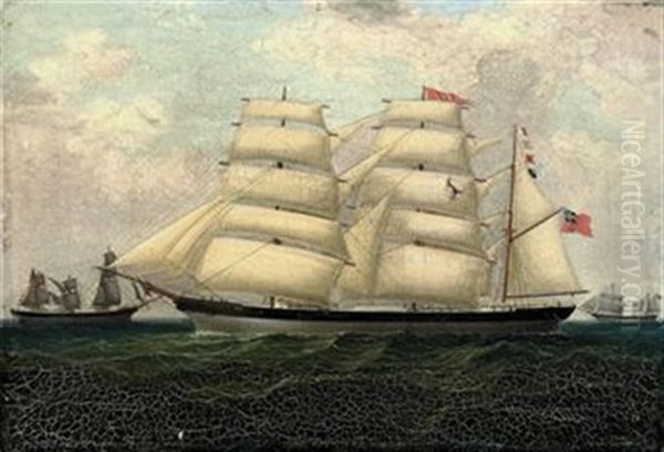 Lyra Of Shoreham Outward-bound From Liverpool, 15th May 1888 (+ 3 Others; 4 Works) Oil Painting by Richard Peterson Atkinson