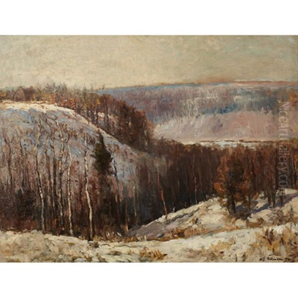 Winter Landscape Oil Painting by William Edwin Atkinson