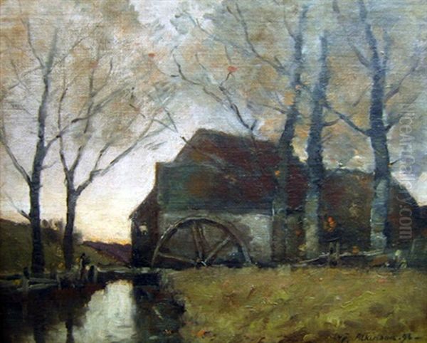 The Old Mill Oil Painting by William Edwin Atkinson