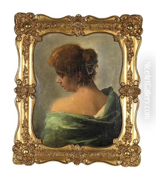 Bildnis Einer Dame Mit Hochgestecktem Haar Oil Painting by Elisabeth Jordis Grafin von Attems