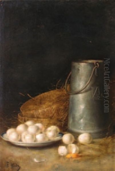 Nature Morte Aux Oeufs Oil Painting by Antoine-Ferdinand Attendu