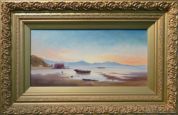 Low Tide, The Port, Nelson Oil Painting by Thomas Reginald Attwood