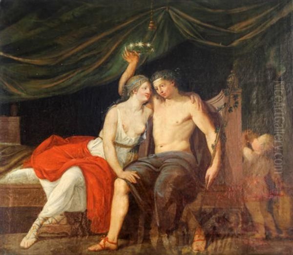 Bacchus Et Ariane Oil Painting by Jean-Martin Aubee