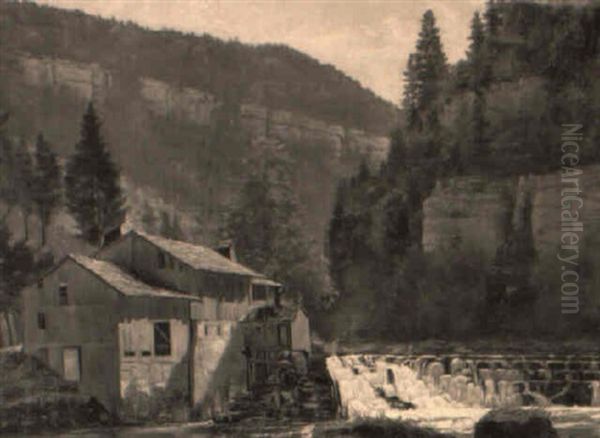 Chaux De Fondes, Switzerland Oil Painting by William-Victor Aubert