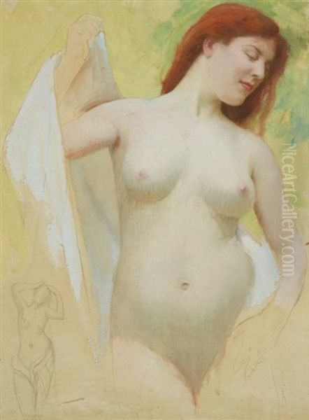 Nu De Femme Rousse Oil Painting by Albert Aublet