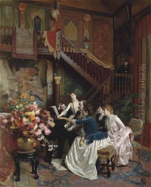 Autour D'une Partition Oil Painting by Albert Aublet