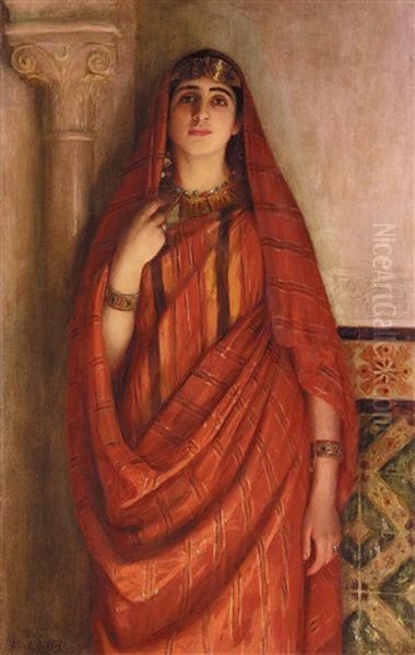 Jeune Tunisienne Oil Painting by Albert Aublet