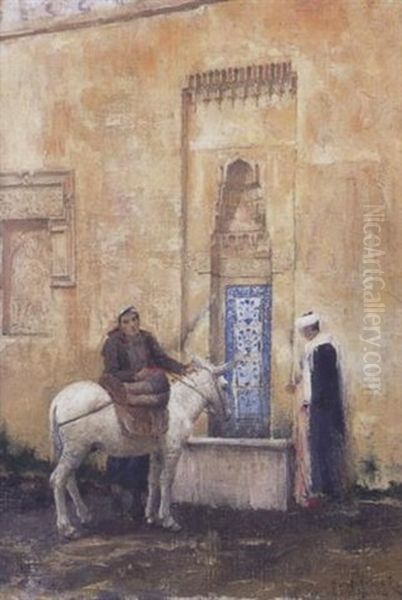 Une Rue Du Caire Oil Painting by Albert Aublet