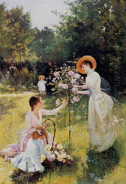 The Rose Garden Oil Painting by Albert Aublet