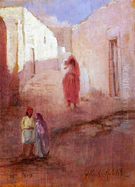 Rue A Tunis Oil Painting by Albert Aublet