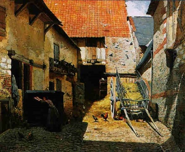 La Ferme A Osny Oil Painting by Albert Aublet