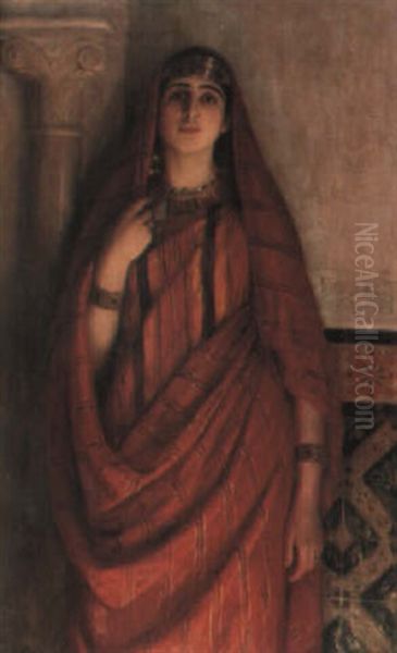 Portrait De Tunisienne Oil Painting by Albert Aublet