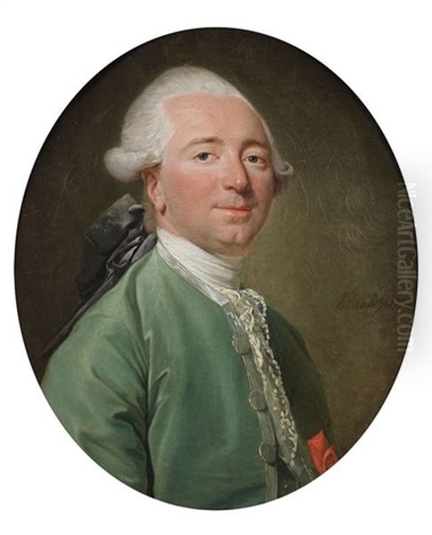 Portrait D'homme A La Veste Verte Oil Painting by Etienne Aubry