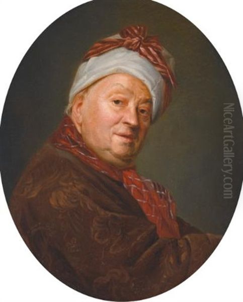 Portrait Of Etienne Jeaurat (1699-1789) Oil Painting by Etienne Aubry