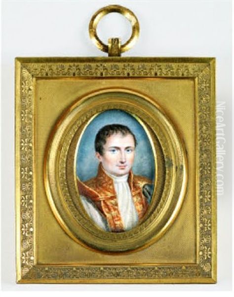 Portrait De Joseph Bonaparte En Costume De Cour Et Cape Or Vers La Droite Oil Painting by Louis Francois Aubry