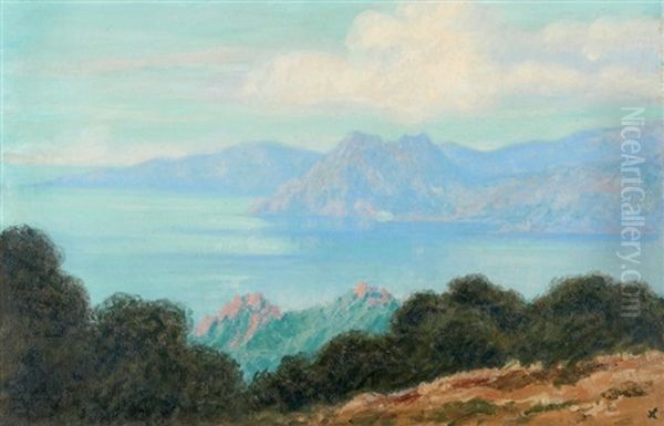 Corse, Le Golfe De Porto Oil Painting by Jean Francis Auburtin