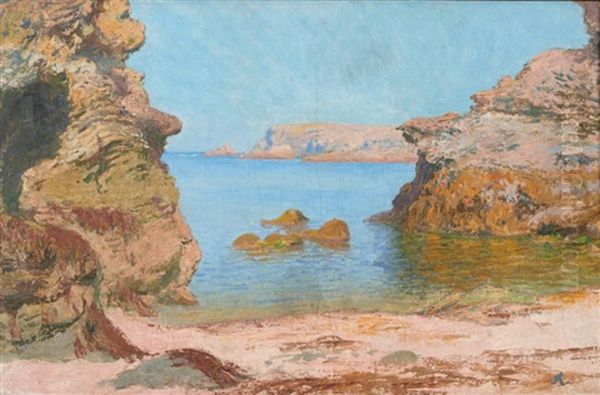 Crique A Belle-ile, La Cote Sauvage Oil Painting by Jean Francis Auburtin