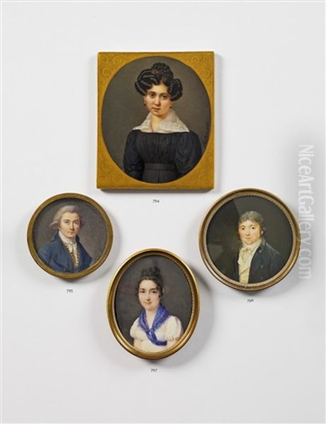 A Portrait Miniature Of A Young Munich Lady by Max Joseph Auer