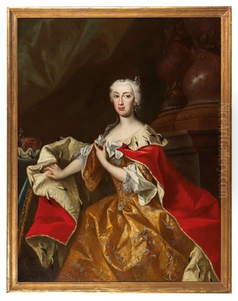 Portrait Of Archduchess Maria Anna Of Austria Oil Painting by Johann Gottfried Auerbach