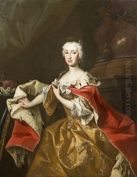 Ritratto Dell'arciduchessa Maria Anna Di Austria Oil Painting by Johann Gottfried Auerbach