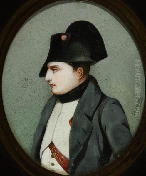 Miniature Portrait Of Napoleon Oil Painting by Jean Baptiste Jacques Augustin