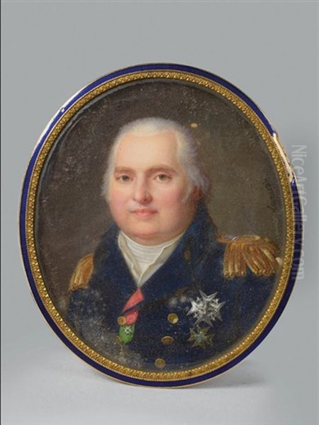 Portrait De Louis Xviiieme (1755-1824), Roi De France (1814-1824) En Habit Militaire Portant L