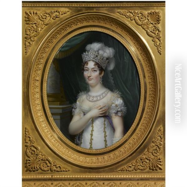 Portrait Of Marie Therese Charlotte, Duchesse D'angouleme Oil Painting by Jean Baptiste Jacques Augustin