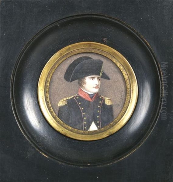 Miniature Portrait Of Napoleon Oil Painting by Jean Baptiste Jacques Augustin