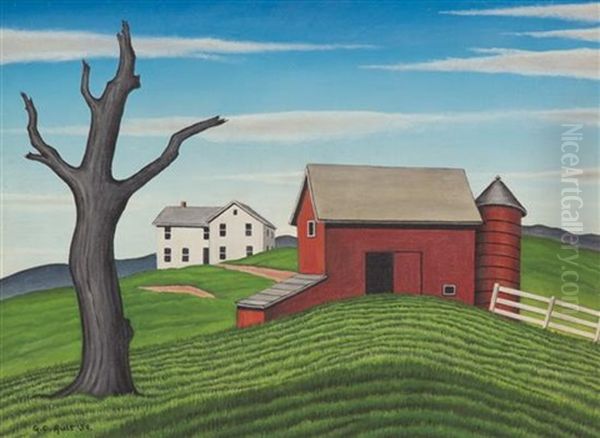 Hilltop Farm Oil Painting by George Copeland Ault