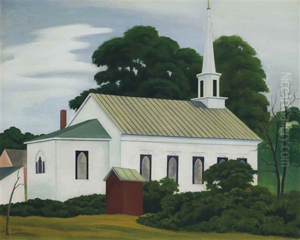 Methodist Church, Woodstock, New York Oil Painting by George Copeland Ault