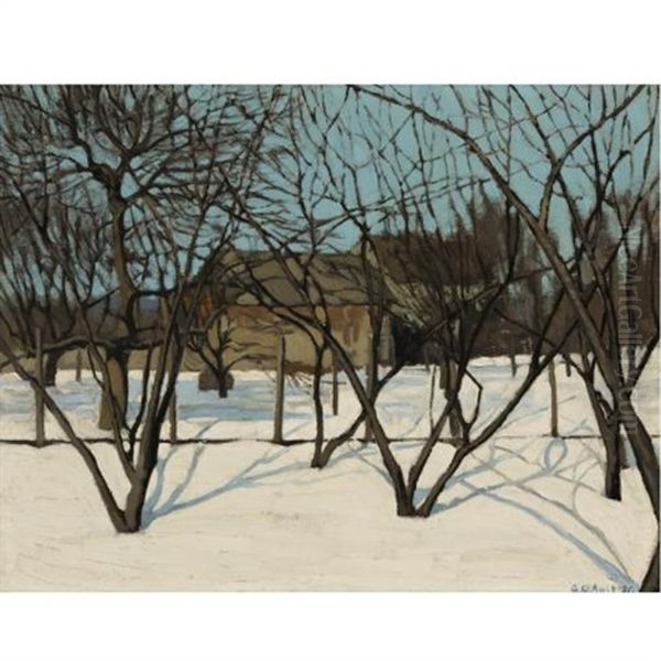 From My Studio Window: Winter (hillside, New Jersey) Oil Painting by George Copeland Ault