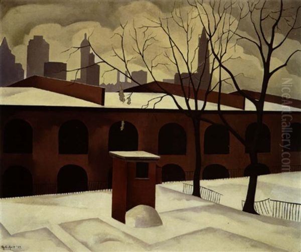 View From Brooklyn Oil Painting by George Copeland Ault