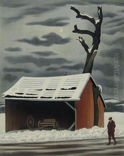 The Hunter's Return Oil Painting by George Copeland Ault