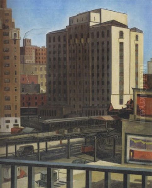 Urban Transportation Oil Painting by George Copeland Ault