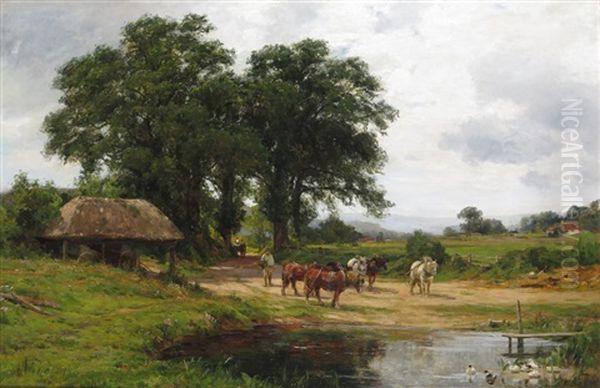 Rural England Oil Painting by James Aumonier