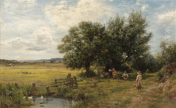 Picnic In The Summer Shade Oil Painting by James Aumonier