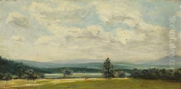 Landscape With Figures Oil Painting by James Aumonier