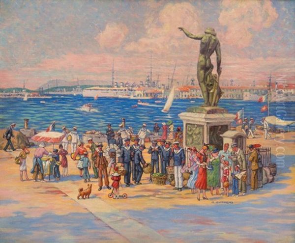 Le Cuverville De Toulon Oil Painting by Henri Aurrens