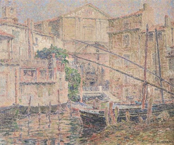 Les Martigues Oil Painting by Henri Aurrens