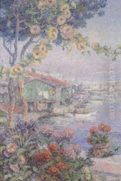 Port De Peche Ensoleille Oil Painting by Henri Aurrens