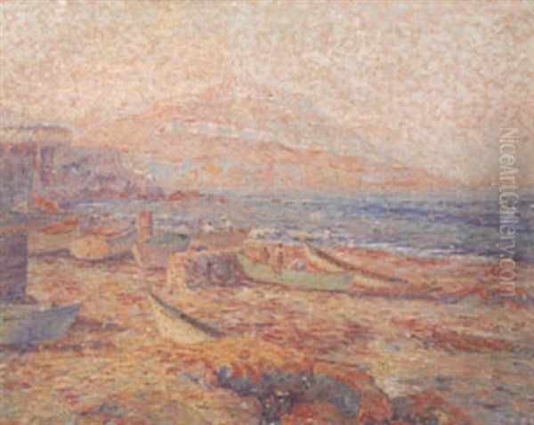 La Pointe Rouge A Marseille Oil Painting by Henri Aurrens