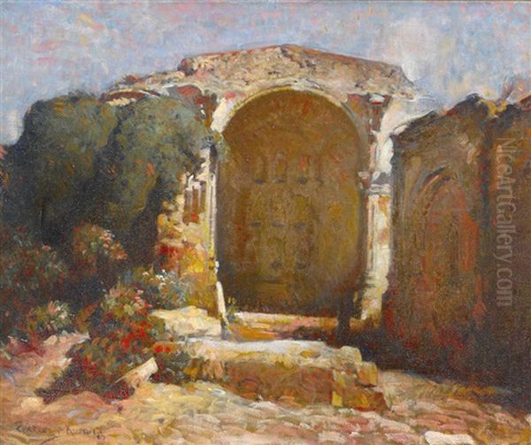 San Juan Capistrano Mission Oil Painting by Charles Percy Austin