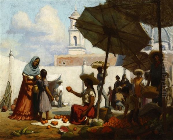 Orange Vendor Oil Painting by Charles Percy Austin