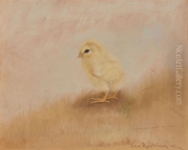 Baby Chick Oil Painting by Ben Austrian