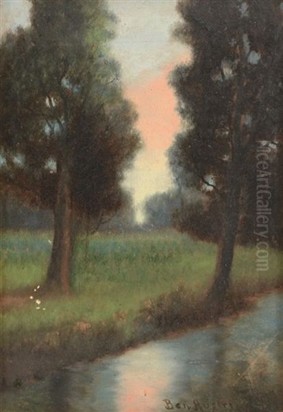 Summer Landscape With Stream Oil Painting by Ben Austrian