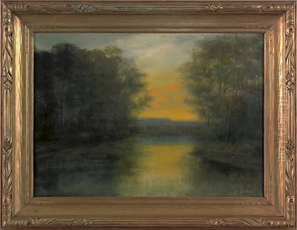 Along The Perkiomen Oil Painting by Ben Austrian